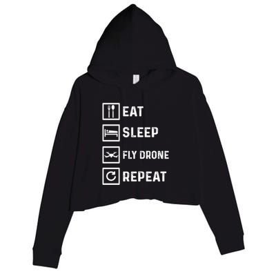 Funny Drone Flying Day Design Drones Pilot Gift Crop Fleece Hoodie