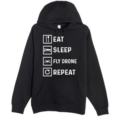 Funny Drone Flying Day Design Drones Pilot Gift Premium Pullover Hoodie