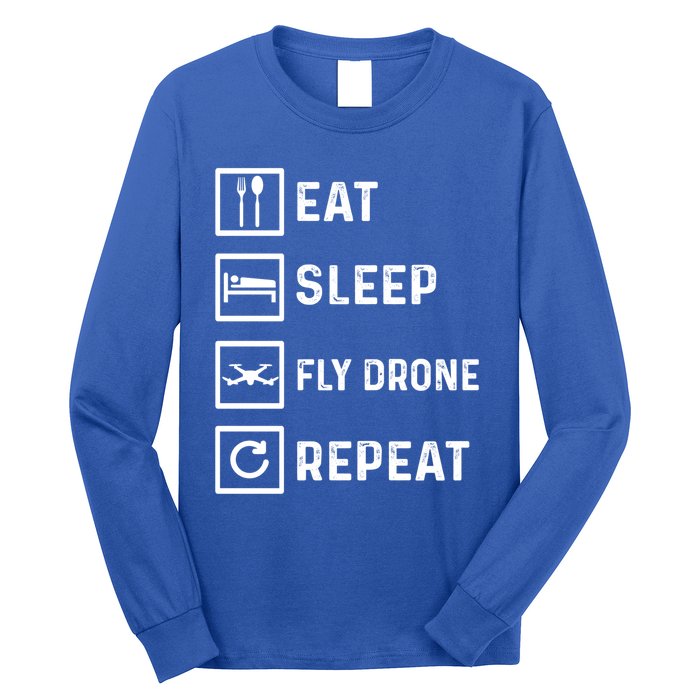 Funny Drone Flying Day Design Drones Pilot Gift Long Sleeve Shirt