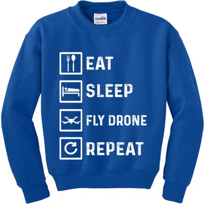 Funny Drone Flying Day Design Drones Pilot Gift Kids Sweatshirt