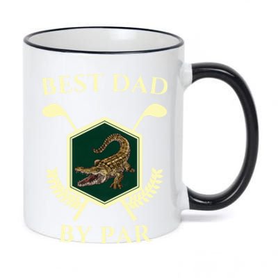 FatherS Day Golf Design Crocodile Lover Best Dad By Par Gift 11oz Black Color Changing Mug