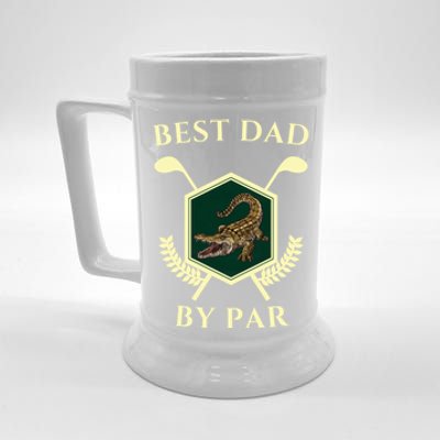 FatherS Day Golf Design Crocodile Lover Best Dad By Par Gift Beer Stein