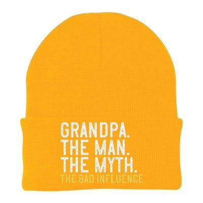 FatherS Day Gift Grandpa The Man The Myth The Bad Influence Knit Cap Winter Beanie