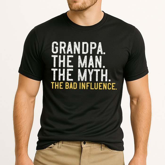 FatherS Day Gift Grandpa The Man The Myth The Bad Influence Cooling Performance Crew T-Shirt