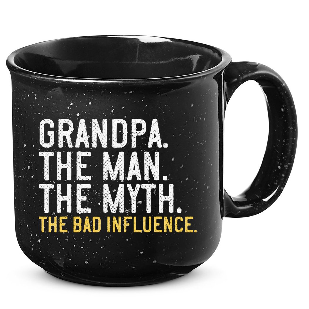 FatherS Day Gift Grandpa The Man The Myth The Bad Influence 15oz Campfire Ceramic Mug