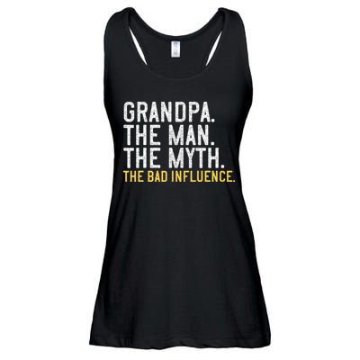 FatherS Day Gift Grandpa The Man The Myth The Bad Influence Ladies Essential Flowy Tank
