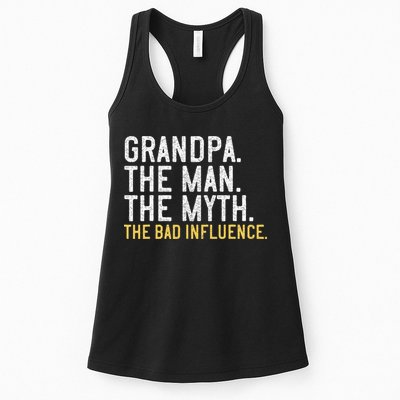 FatherS Day Gift Grandpa The Man The Myth The Bad Influence Womens Tank Top