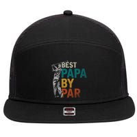 Fathers Day Golfer Dad Golfing Best Papa By Par Funny Golf 7 Panel Mesh Trucker Snapback Hat