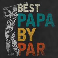Fathers Day Golfer Dad Golfing Best Papa By Par Funny Golf 7 Panel Mesh Trucker Snapback Hat