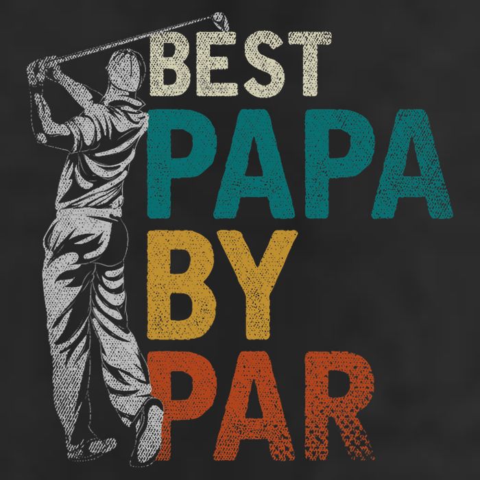 Fathers Day Golfer Dad Golfing Best Papa By Par Funny Golf 7 Panel Mesh Trucker Snapback Hat