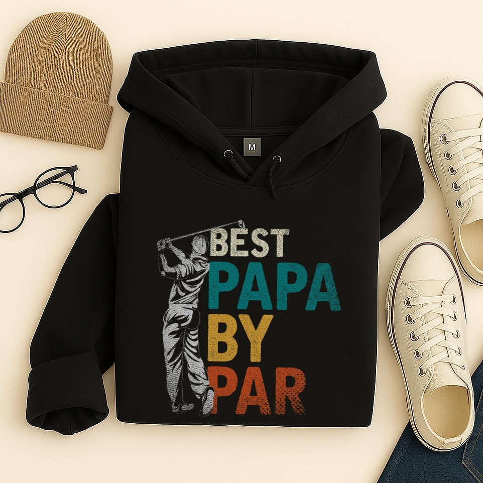 Fathers Day Golfer Dad Golfing Best Papa By Par Funny Golf Hoodie