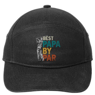 Fathers Day Golfer Dad Golfing Best Papa By Par Funny Golf 7-Panel Snapback Hat
