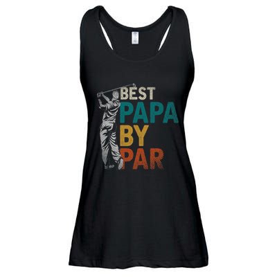 Fathers Day Golfer Dad Golfing Best Papa By Par Funny Golf Ladies Essential Flowy Tank