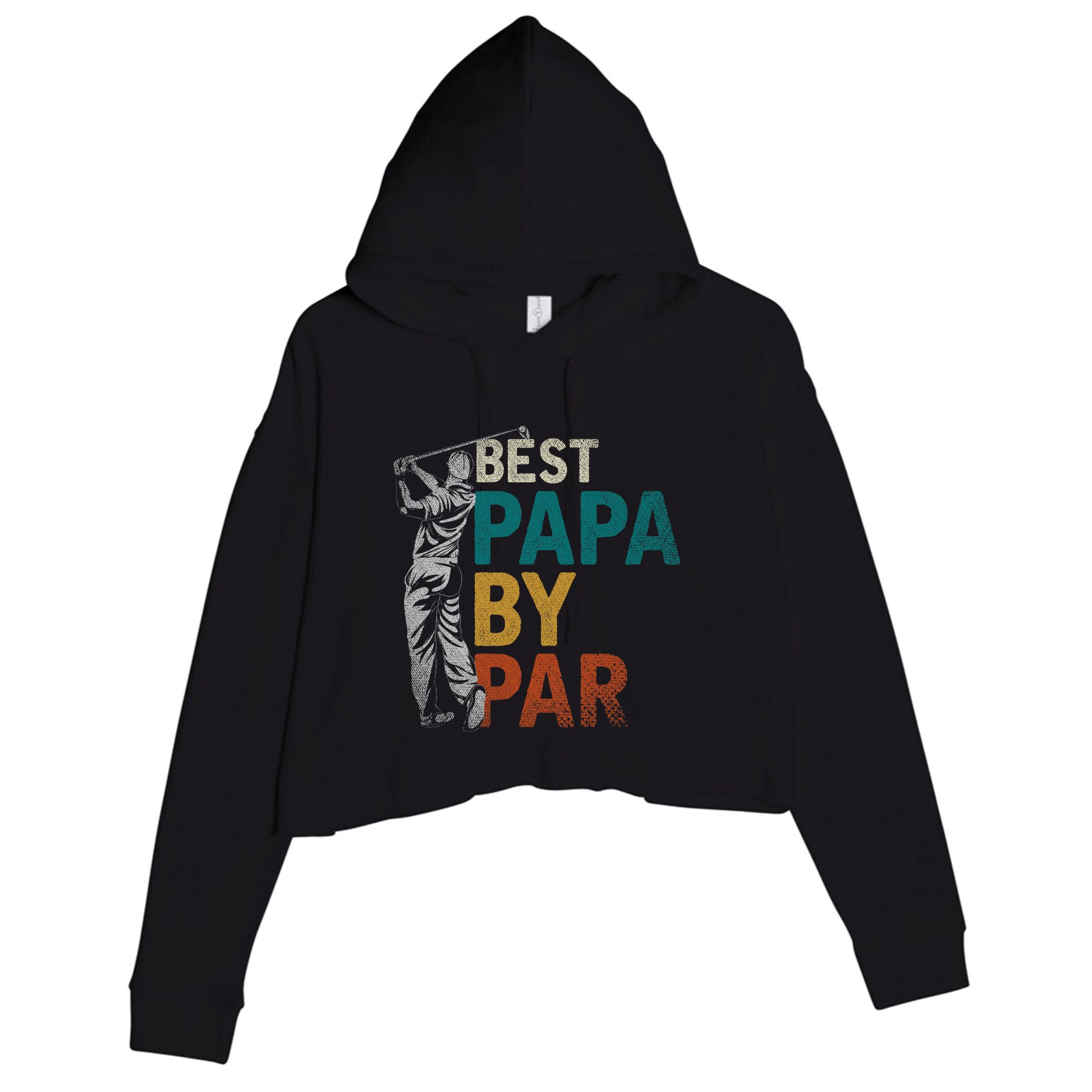 Fathers Day Golfer Dad Golfing Best Papa By Par Funny Golf Crop Fleece Hoodie