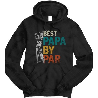 Fathers Day Golfer Dad Golfing Best Papa By Par Funny Golf Tie Dye Hoodie