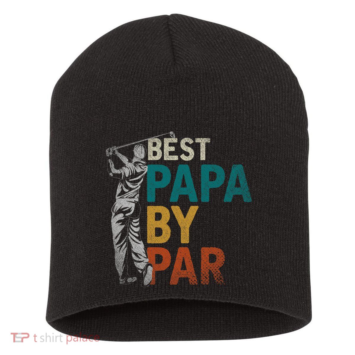 Fathers Day Golfer Dad Golfing Best Papa By Par Funny Golf Short Acrylic Beanie