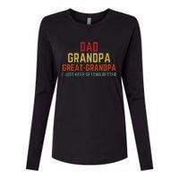 Fathers Day Gift From Grandkids Dad Grandpa Great Womens Cotton Relaxed Long Sleeve T-Shirt