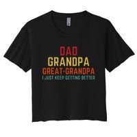 Fathers Day Gift From Grandkids Dad Grandpa Great Women's Crop Top Tee