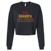 Fathers Day Gift From Grandkids Dad Grandpa Great Cropped Pullover Crew