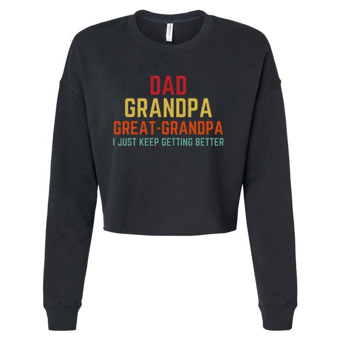 Fathers Day Gift From Grandkids Dad Grandpa Great Cropped Pullover Crew