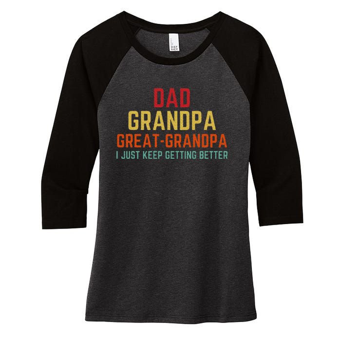 Fathers Day Gift From Grandkids Dad Grandpa Great Women's Tri-Blend 3/4-Sleeve Raglan Shirt