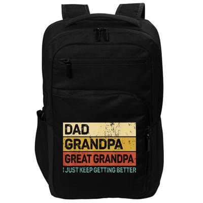 Fathers Day Gift From Grandkids Dad Grandpa Great GrandpaGrandpa Impact Tech Backpack