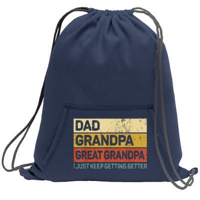 Fathers Day Gift From Grandkids Dad Grandpa Great GrandpaGrandpa Sweatshirt Cinch Pack Bag