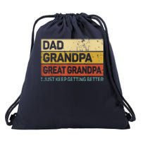 Fathers Day Gift From Grandkids Dad Grandpa Great GrandpaGrandpa Drawstring Bag