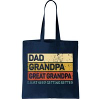 Fathers Day Gift From Grandkids Dad Grandpa Great GrandpaGrandpa Tote Bag