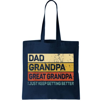 Fathers Day Gift From Grandkids Dad Grandpa Great GrandpaGrandpa Tote Bag