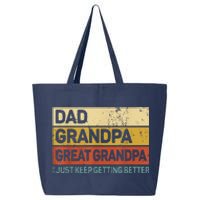 Fathers Day Gift From Grandkids Dad Grandpa Great GrandpaGrandpa 25L Jumbo Tote