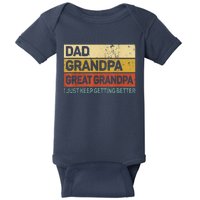 Fathers Day Gift From Grandkids Dad Grandpa Great GrandpaGrandpa Baby Bodysuit