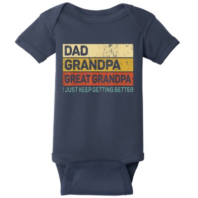 Fathers Day Gift From Grandkids Dad Grandpa Great GrandpaGrandpa Baby Bodysuit