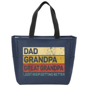 Fathers Day Gift From Grandkids Dad Grandpa Great GrandpaGrandpa Zip Tote Bag