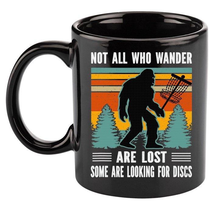 Frisbee Disc Golfing Funny Bigfoot Looking For Discs 11oz C Handle Ceramic Mug