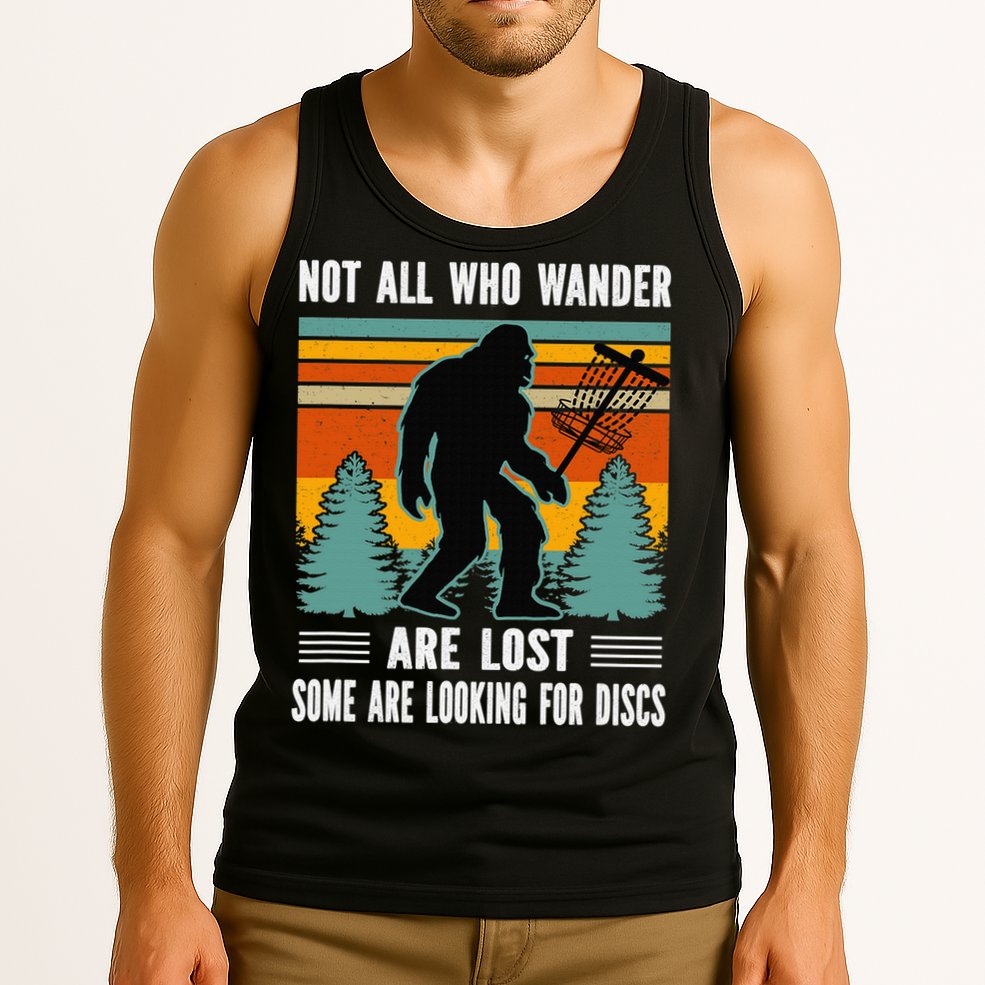 Frisbee Disc Golfing Funny Bigfoot Looking For Discs Tank Top