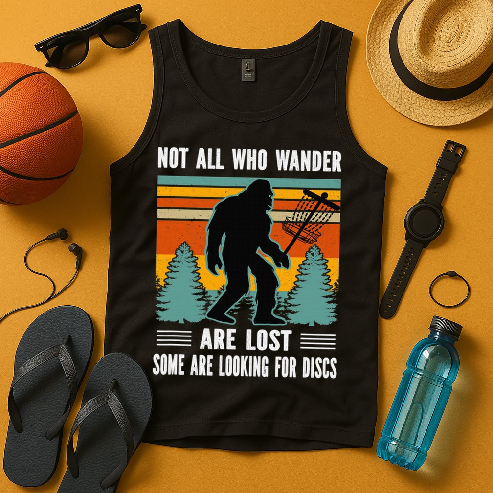 Frisbee Disc Golfing Funny Bigfoot Looking For Discs Tank Top