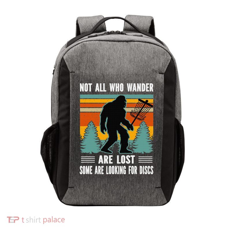 Frisbee Disc Golfing Funny Bigfoot Looking For Discs Vector Backpack