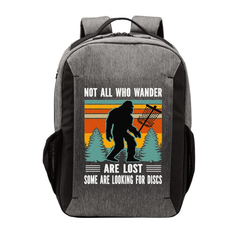Frisbee Disc Golfing Funny Bigfoot Looking For Discs Vector Backpack