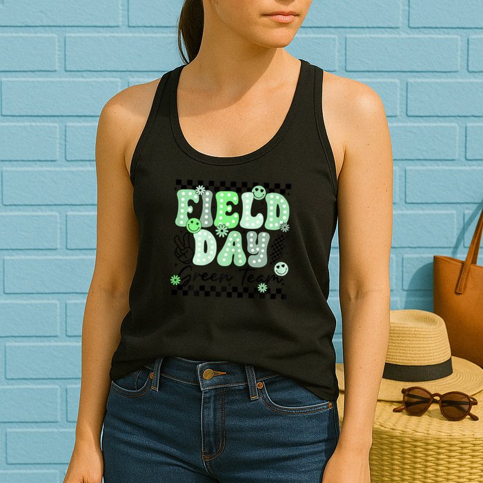 Field Day Green Team Color Field Trip Team Game Competition Womens Tank Top