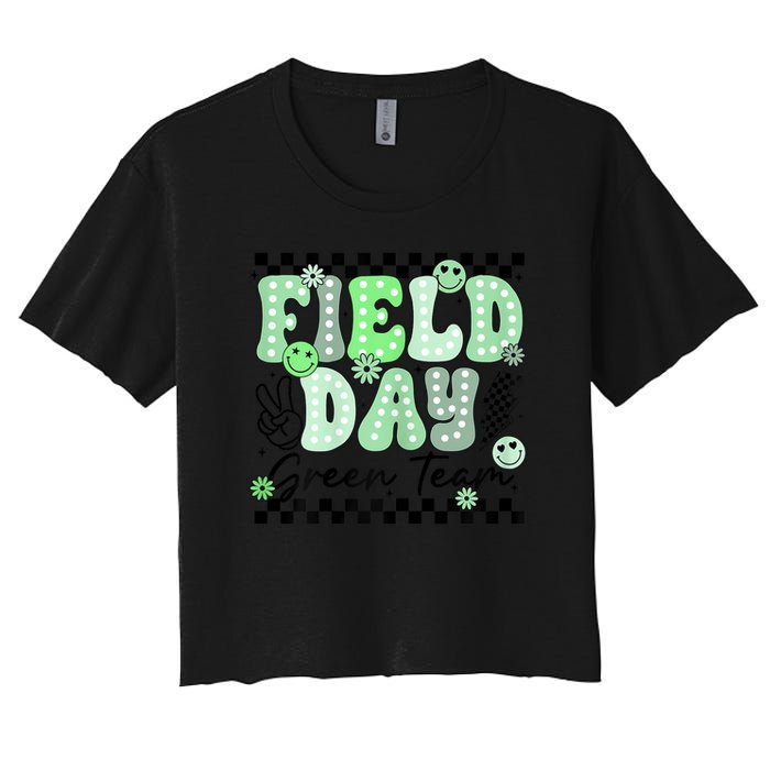 Field Day Green Team Color Field Trip Team Game Competition Crop Top