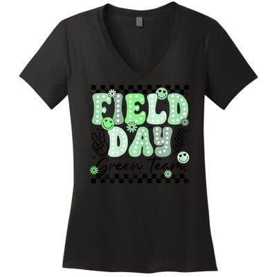 Field Day Green Team Color Field Trip Team Game Competition Women's V-Neck T-Shirt