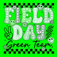 Field Day Green Team Color Field Trip Team Game Competition Button