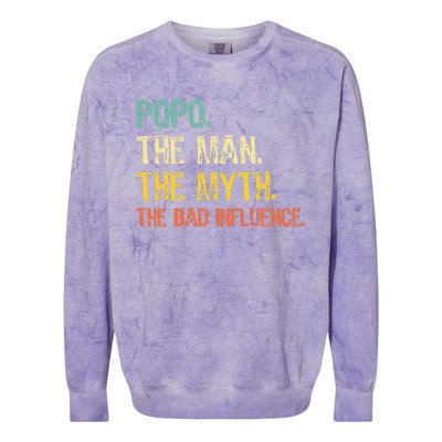 Father's Day Gift Pop The Man The Myth The Bad Influence Colorblast Crewneck Sweatshirt