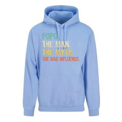 Father's Day Gift Pop The Man The Myth The Bad Influence Unisex Surf Hoodie