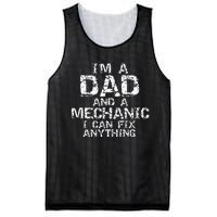 Fathers Day Gift I'm a Dad and a Mechanic I Can Fix Anything Mesh Reversible Basketball Jersey Tank