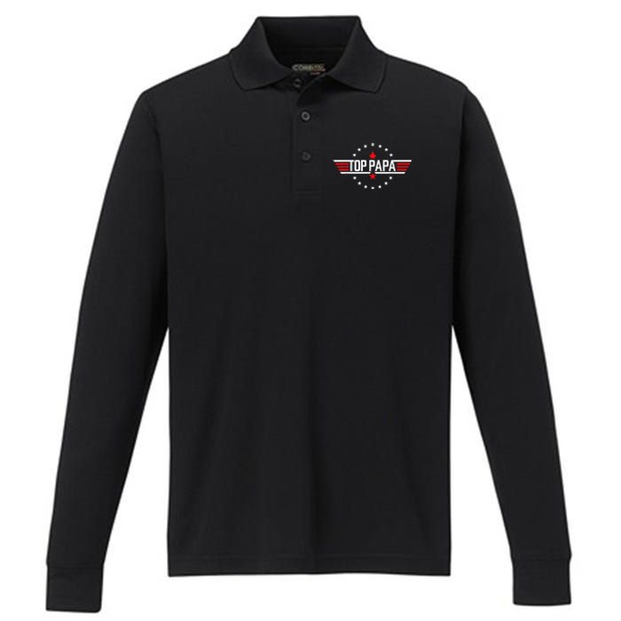 Fathers Day Gift Papa Gift from Grand Son Daughter Performance Long Sleeve Polo