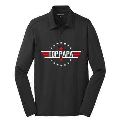 Fathers Day Gift Papa Gift from Grand Son Daughter Silk Touch Performance Long Sleeve Polo