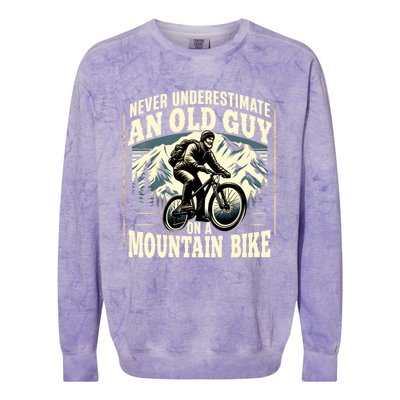 FatherS Day Gift Mountain Bike Bicycle Lovers Gift For Dad Gift Colorblast Crewneck Sweatshirt