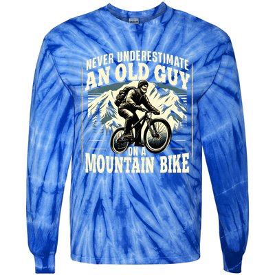 FatherS Day Gift Mountain Bike Bicycle Lovers Gift For Dad Gift Tie-Dye Long Sleeve Shirt